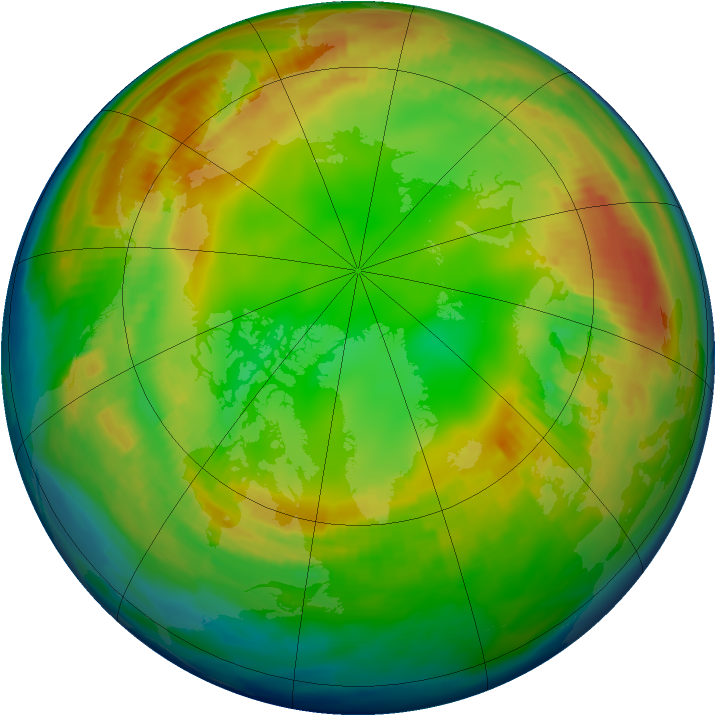 Arctic ozone map for 02 February 1997
